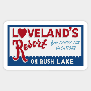 Lovelands Resort Crosslake, MN Blue Sign Logo Sticker